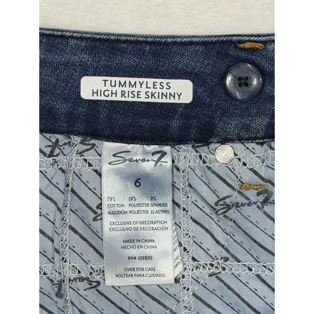 Seven7 Tummyless High Rise Skinny Jeans Size 6 Premium Stretch Denim Slimming - Picture 10 of 11